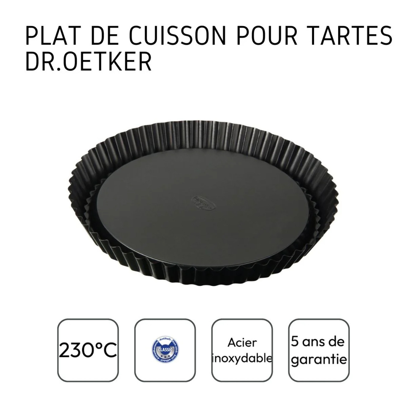 Duo Moule à tarte renversée 28 cm et Moule à manqué à charnière 26 cm Dr.Oetker Tradition