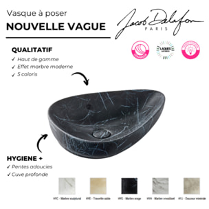 Vasque à poser asymétrique Nouvelle Vague effet marbre marbre envoûtant