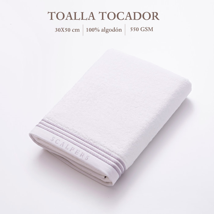 Toalla en algodón blanco con rayas scalpers home