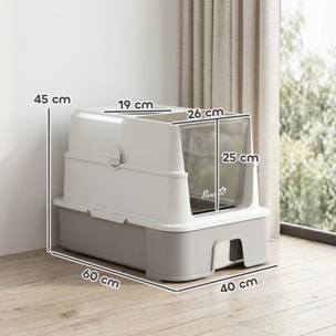 Maison de toilette fermée bac coulissant acier inox filtres désodorisants