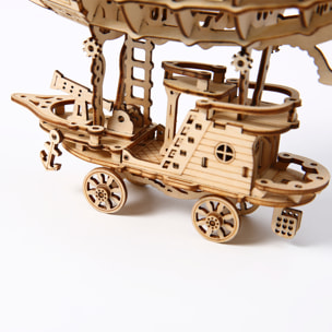 Modello in Legno 3D, design di un Dirigibile con movimento meccanico. 160 pezzi.