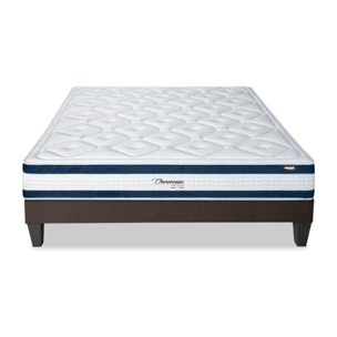 Ensemble Matelas Chenonceau & Sommier KIT15, 26 cm, Mémoire de Forme Haute Densité, Technologie Tri-Lattes, Soutien Ferme