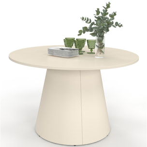 Table à manger ronde Aléna Ø120cm métal beige