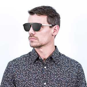 Gafas de sol OCEAN SAN MARINO - Negro mate con patillas de metal dorado y / Plana ahumada