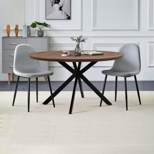 Tavolo da pranzo tondo 140 cm industrial color rovere - Gabry