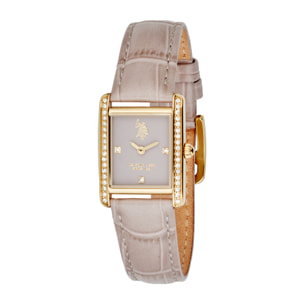 Orologio U.S. Polo Assn. in pelle grigia