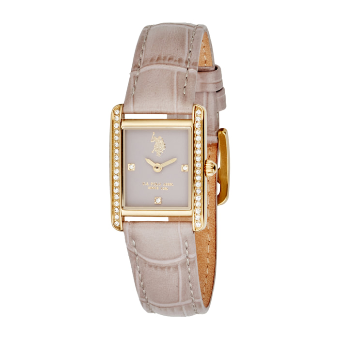 Orologio U.S. Polo Assn. in pelle grigia