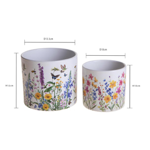 Set 2 vasi - 13,5xH12x13,5cm - Pezzi 3 - Bianchi Dino SpA