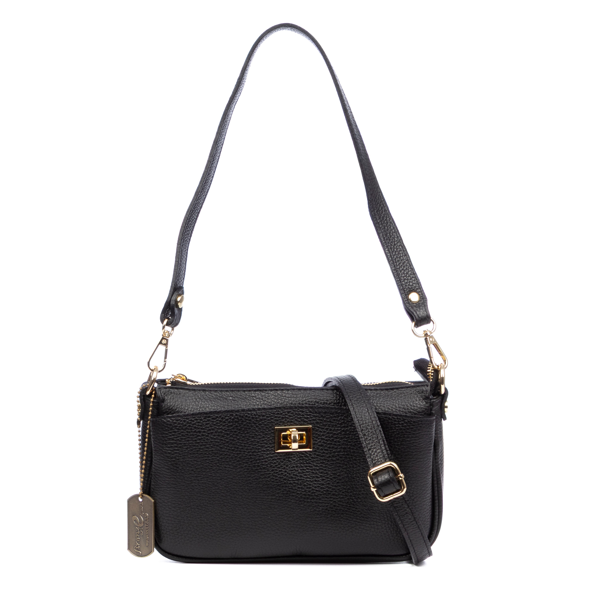 Balzola borsa a spalla donna. Pelle autentica finitura Dollaro.