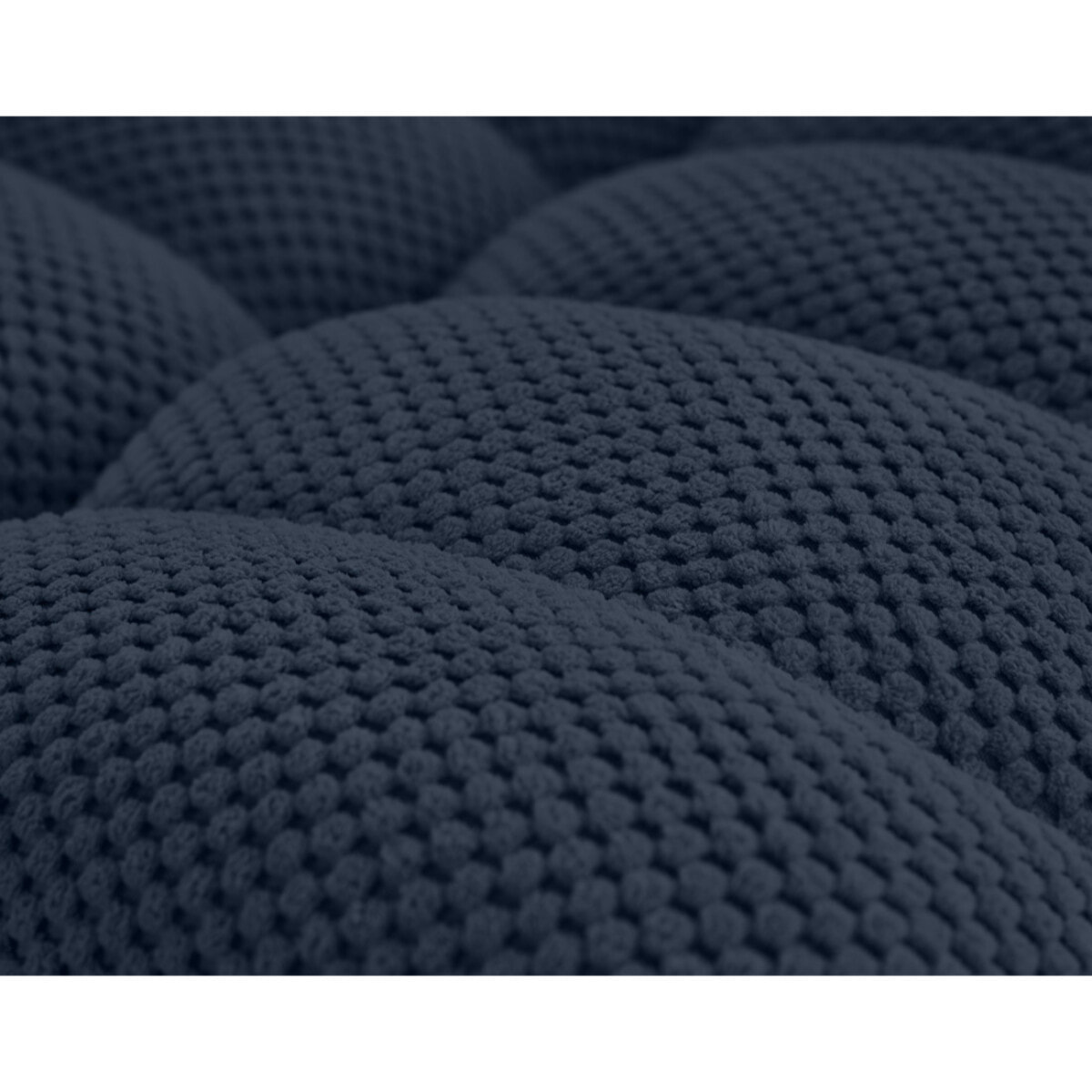 Ellie - canapé modulable d'angle réversible 5 places en velours texturé - Bleu marine