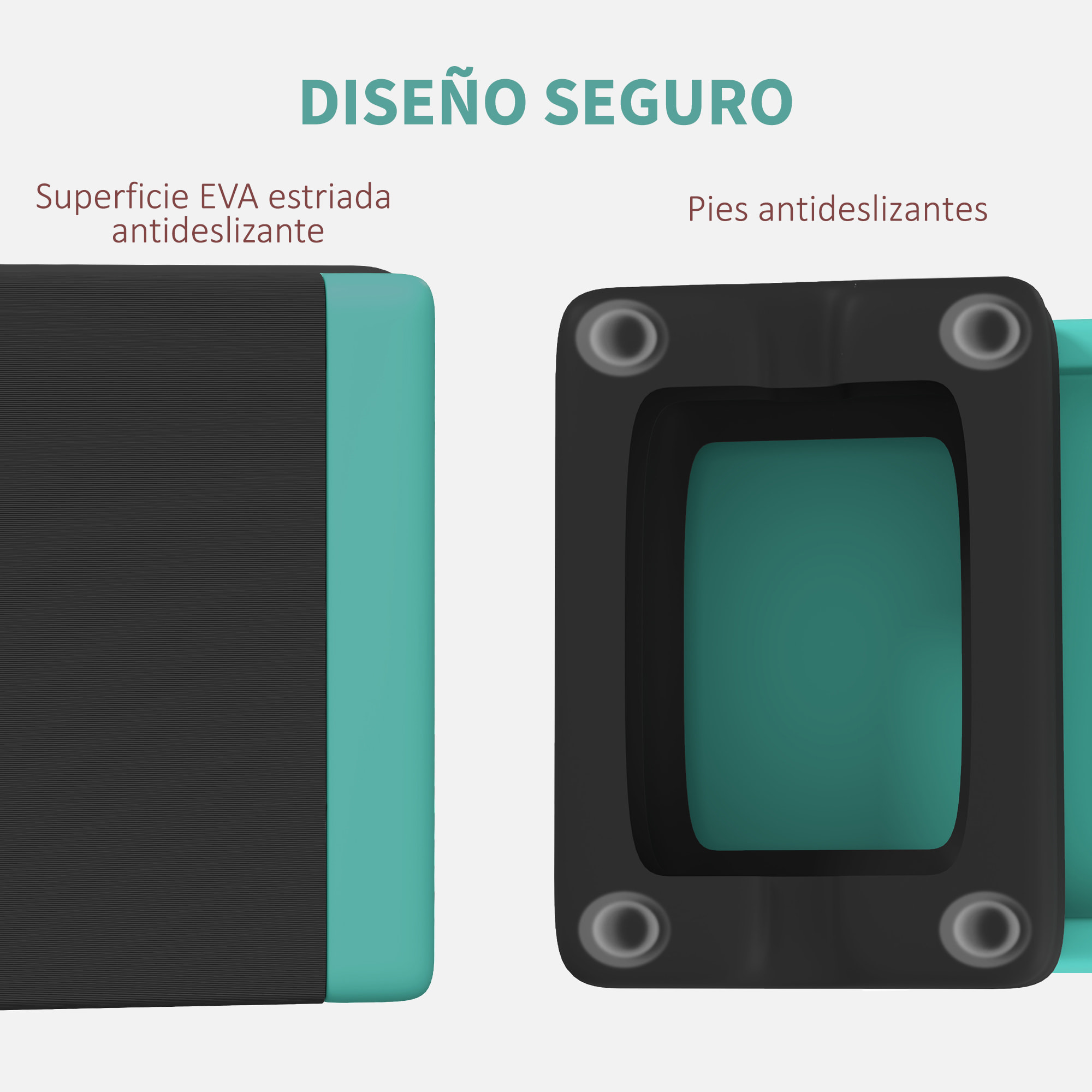 Step de Aeróbic, Step para Fitness Antideslizante, Altura Regulable 3 Niveles de 10,5/15,5/20,5 cm, Carga 250 kg, para Ejercicio en Casa, Gimnasio, 77x36x20,5 cm, Verde y Negro