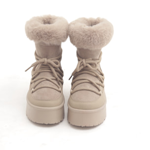 STIVALETTO MAMMUT LACCI TAUPE