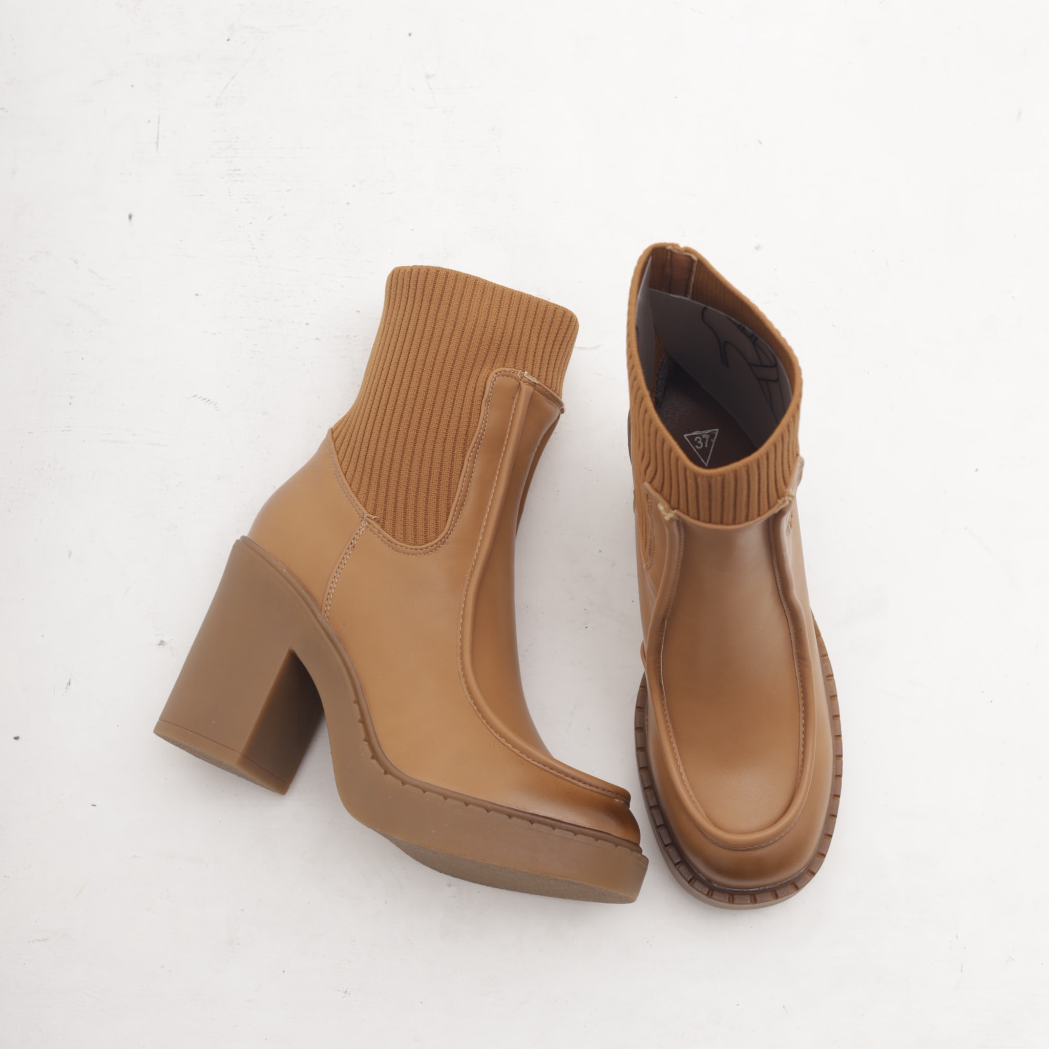 STIVALETTO INGEGNERE TACCO CUOIO