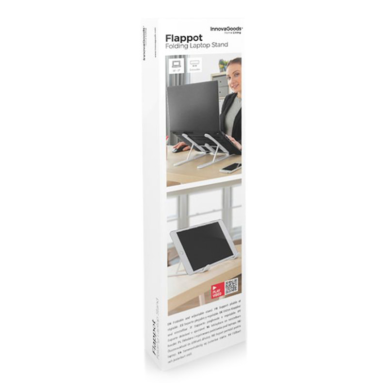 Supporto pieghevole per laptop Flapolipropileneot - bianco - 7x3x27 cm