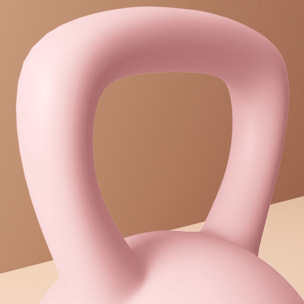 Kettlebell 6 Kg - prise ergonomique - entraînement musculaire & haltérophilie - PVC rose