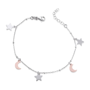 Bracciale Hiriwa 925 Luna Stella Argento Bicolore