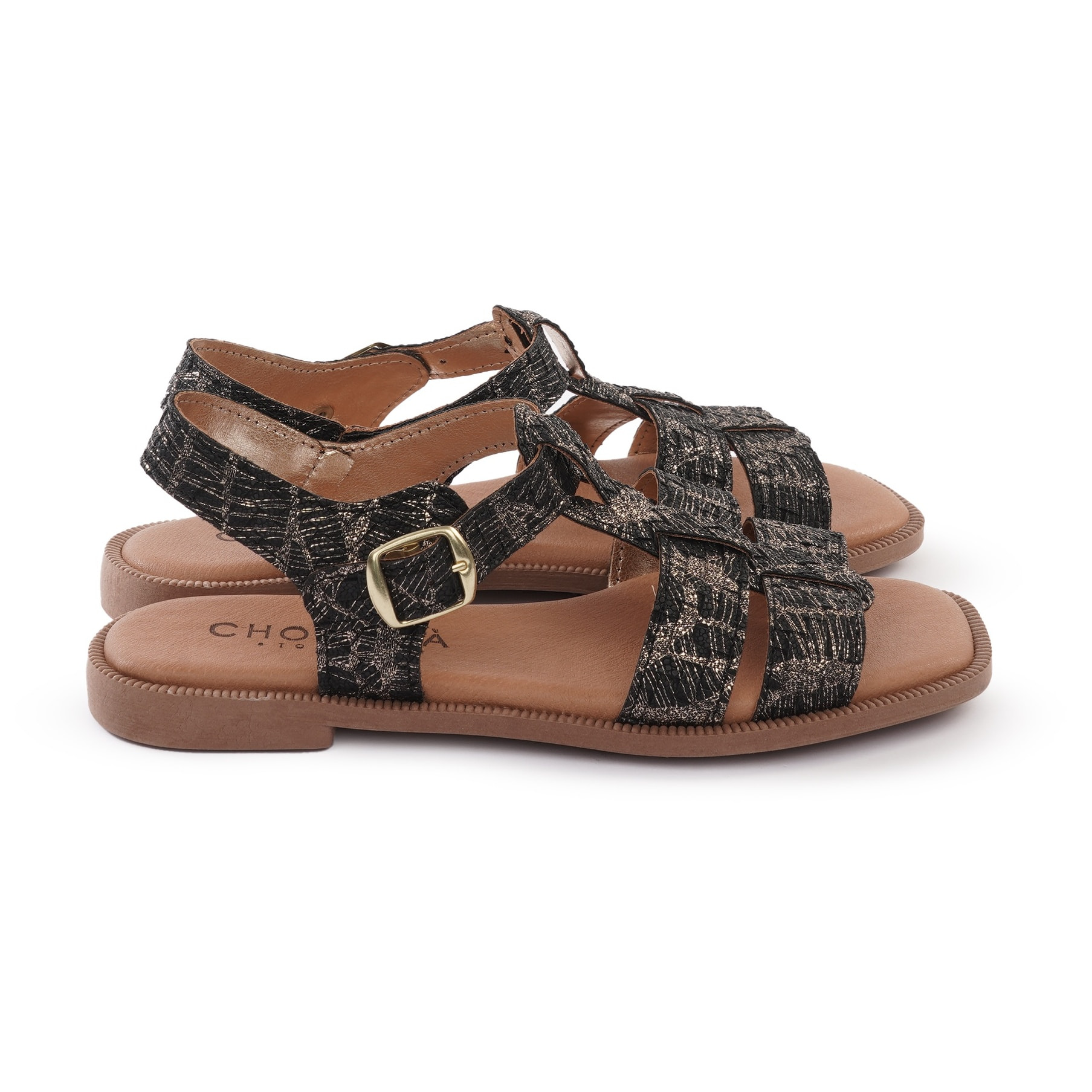 SANDALO FLAT T-BAR NERO