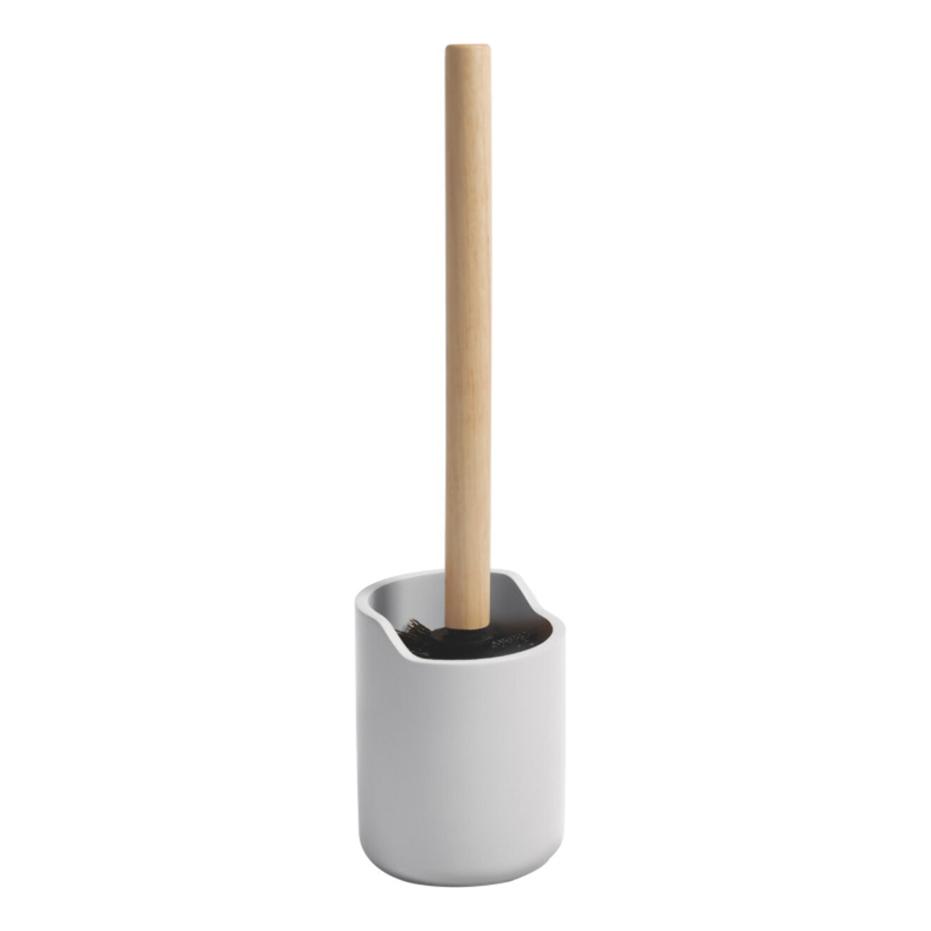 Brosse wc avec support Polyrésine & bois SYBELLA blanc Spirella