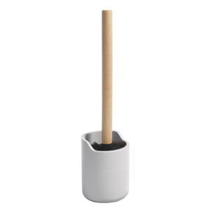 Brosse wc avec support Polyrésine & bois SYBELLA blanc Spirella