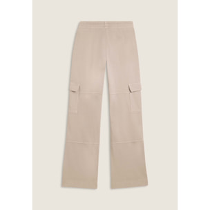 Pantaloni cargo wide leg in felpa con tasconi