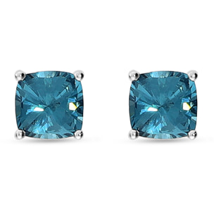 Orecchini in Argento 925 con Prisma Gem Blu
