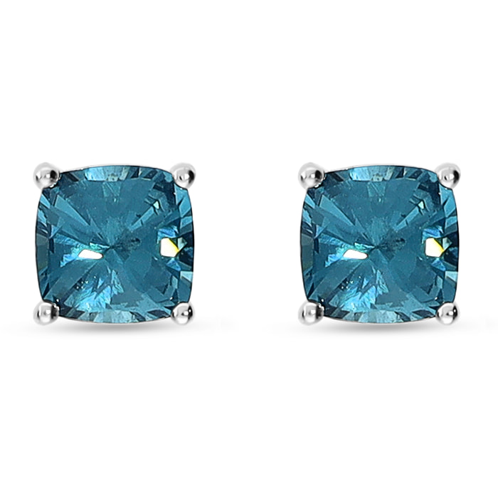 Orecchini in Argento 925 con Prisma Gem Blu