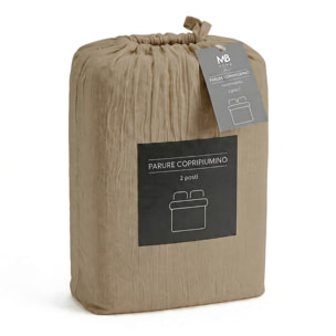 PARURE COPRIPIUMINO WATER WASHED, 100% Microfibra, No Stiro - NOCCIOLA