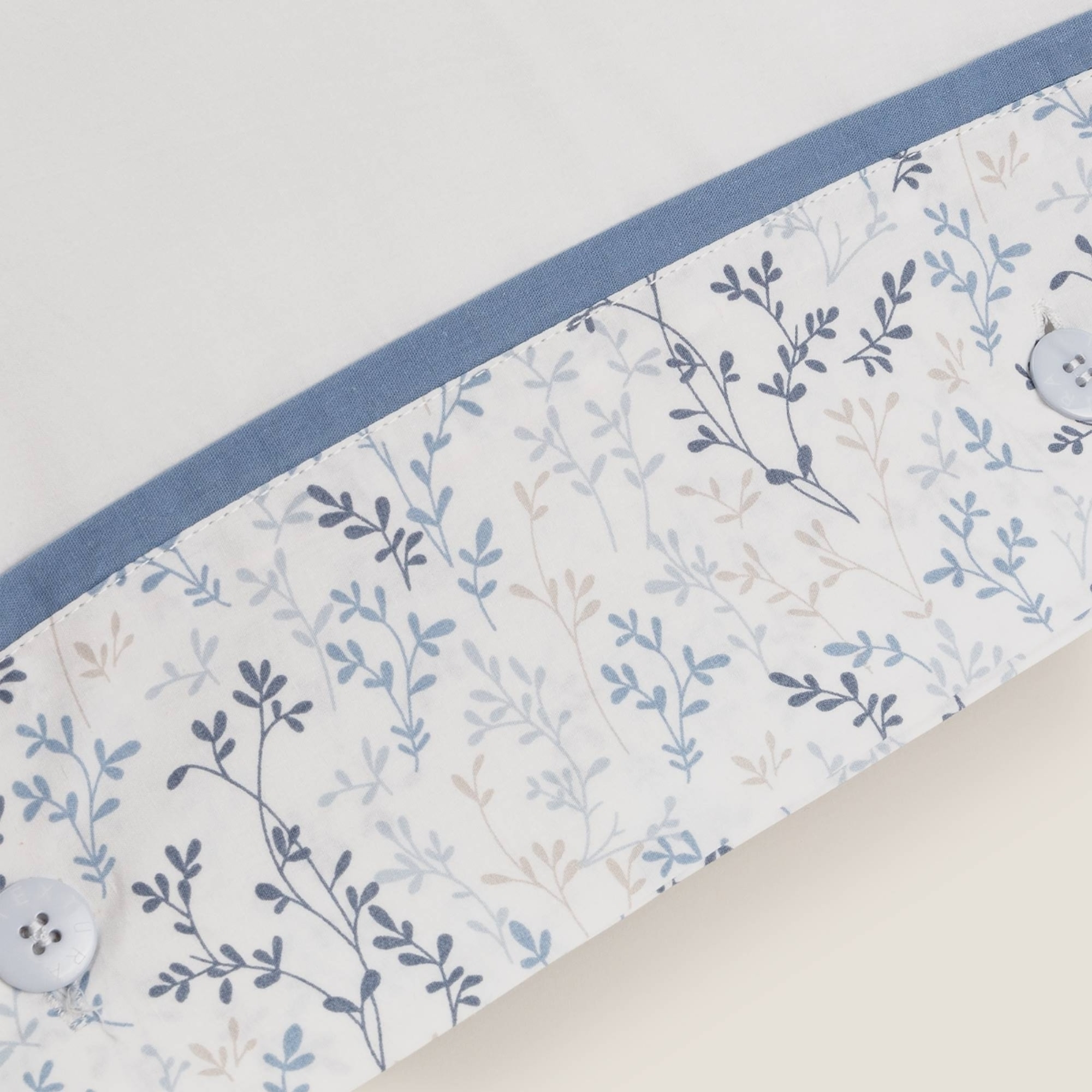 Funda almohada algodón flores Angelo color azul