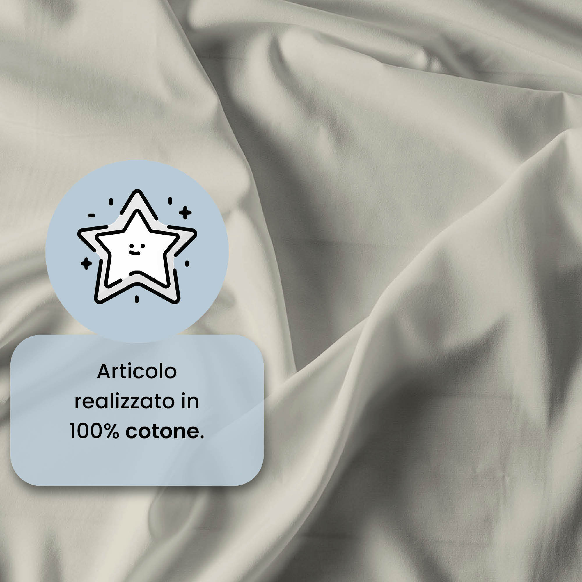 COMPLETO LETTO MAX COLOR, 100% Cotone, Made in Italy - PANNA