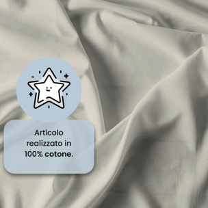 COMPLETO LETTO MAX COLOR, 100% Cotone, Made in Italy - PANNA