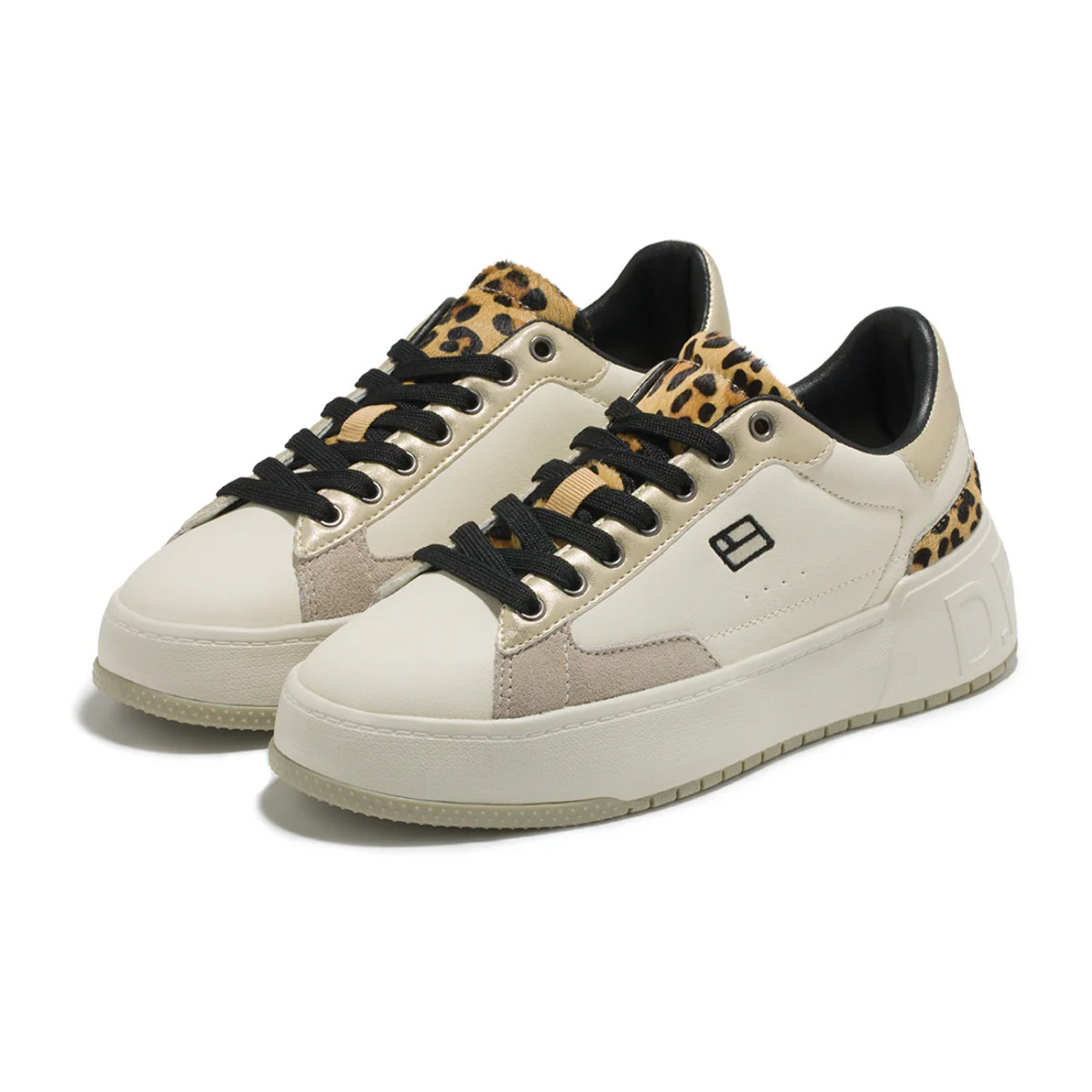 Zapatillas Deportivas de Mujer con Plataforma Court 74 Blanco / Leopardo