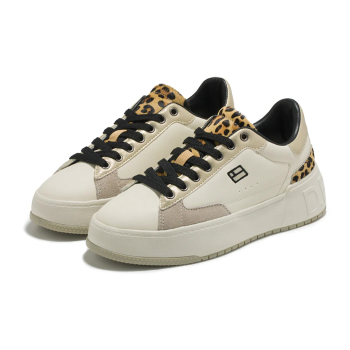 Zapatillas Deportivas de Mujer con Plataforma Court 74 Blanco / Leopardo