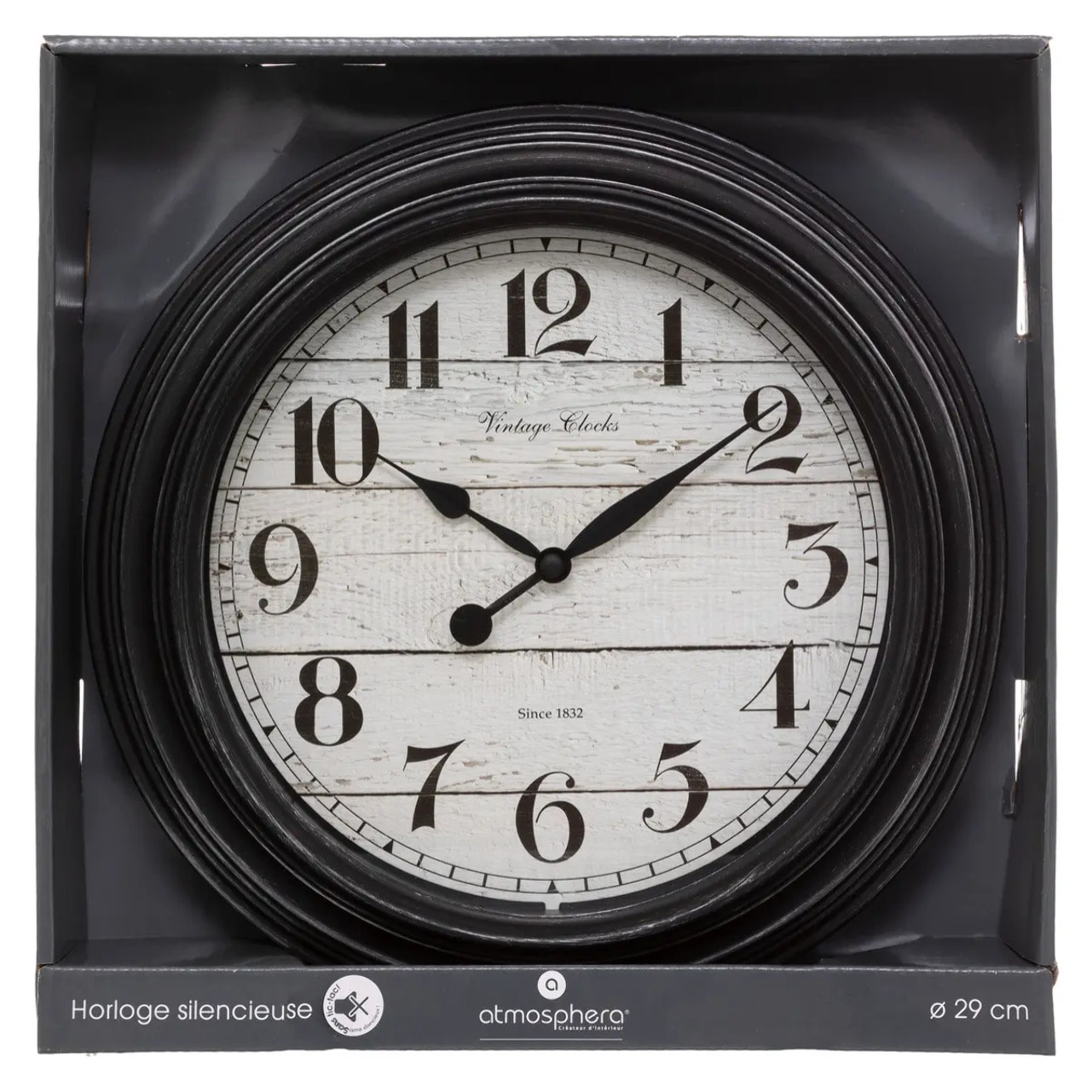 Horloge "Elyssa" à moulures D29cm