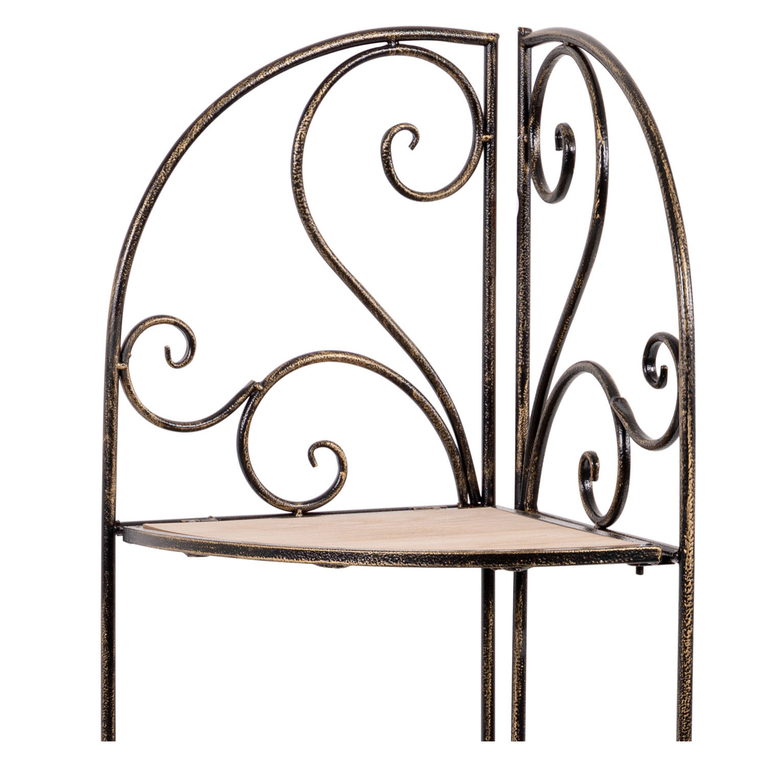 Ruby - scaffale angolare in legno e metallo anticato - 49x36x122h cm