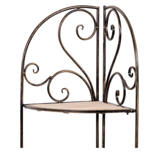 Ruby - scaffale angolare in legno e metallo anticato - 49x36x122h cm