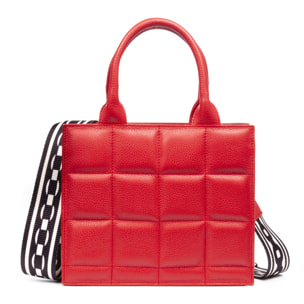 Albino borsa tote da donna. Pelle autentica finitura Dollaro trapuntata.