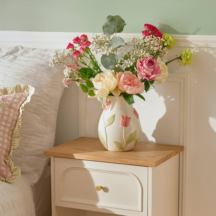Vase Fleur de rose Motif Tulipe 15,7x15,7x21cm