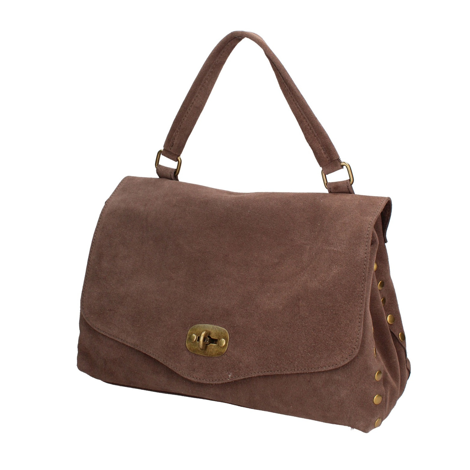 Borsa a mano da donna Made in Italy - Modello Zelia Elite - Pelle scamosciata - 37.0 x 22.0 x 15.0 cm