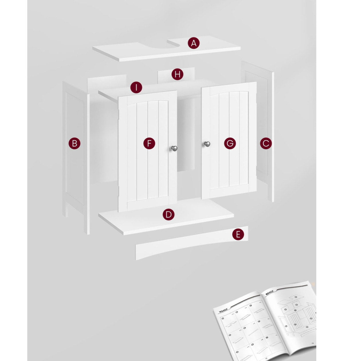 Mobile sottolavabo bianco in stile scandinavo