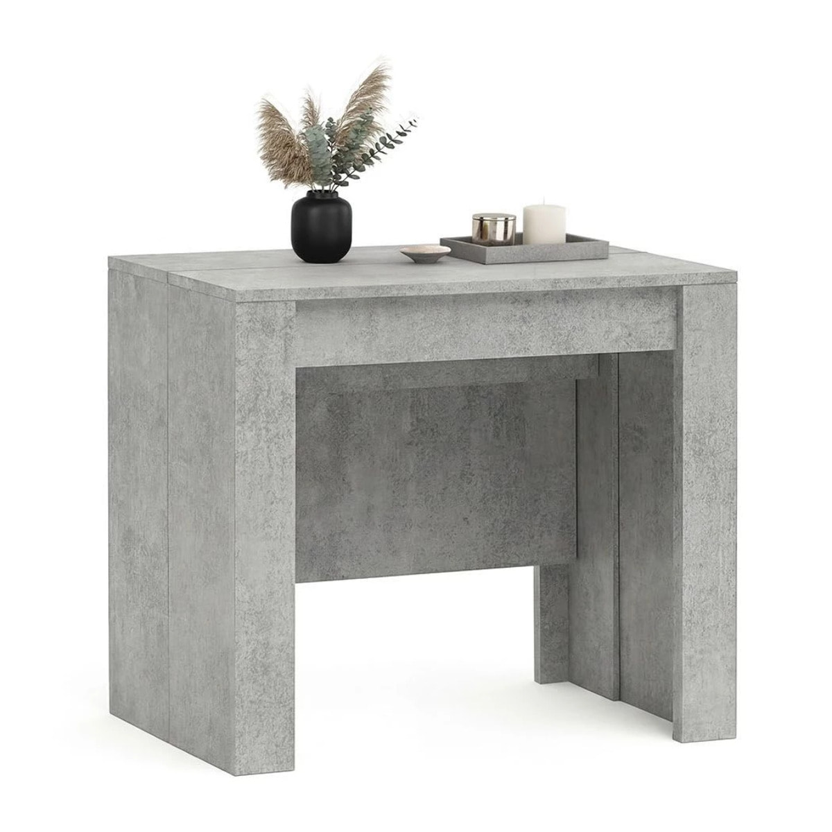 Mesa consola extensible en cemento 50-235x90 cm Denis Cemento