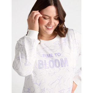 Fiorella Rubino - Sudadera floral con escritura - Blanco