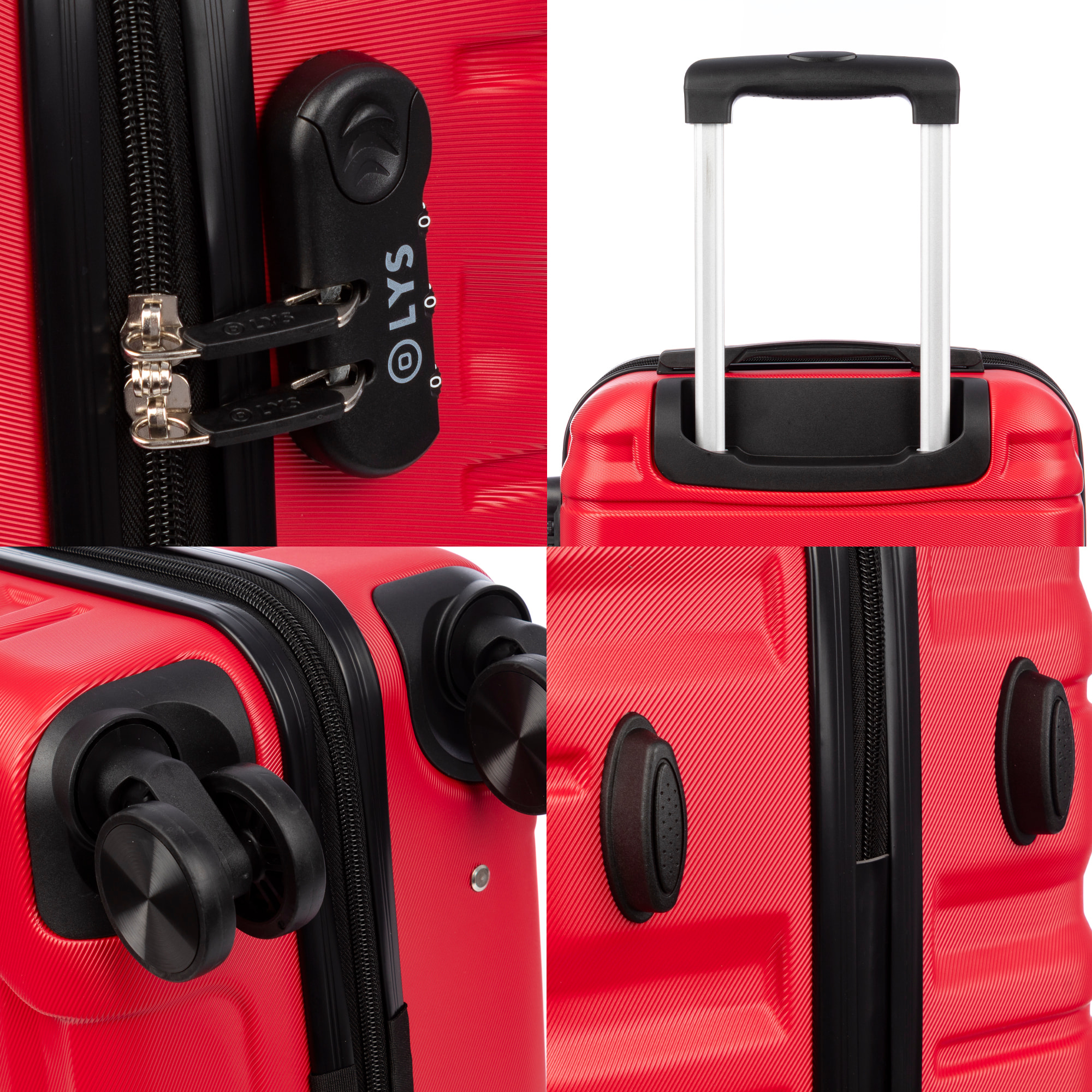 Juego de 3 maletas Trolley, en material ligero ABS de alta resistencia. Cerradura numérica y 4 ruedas giratorias 360° extraibles en la maleta grande.