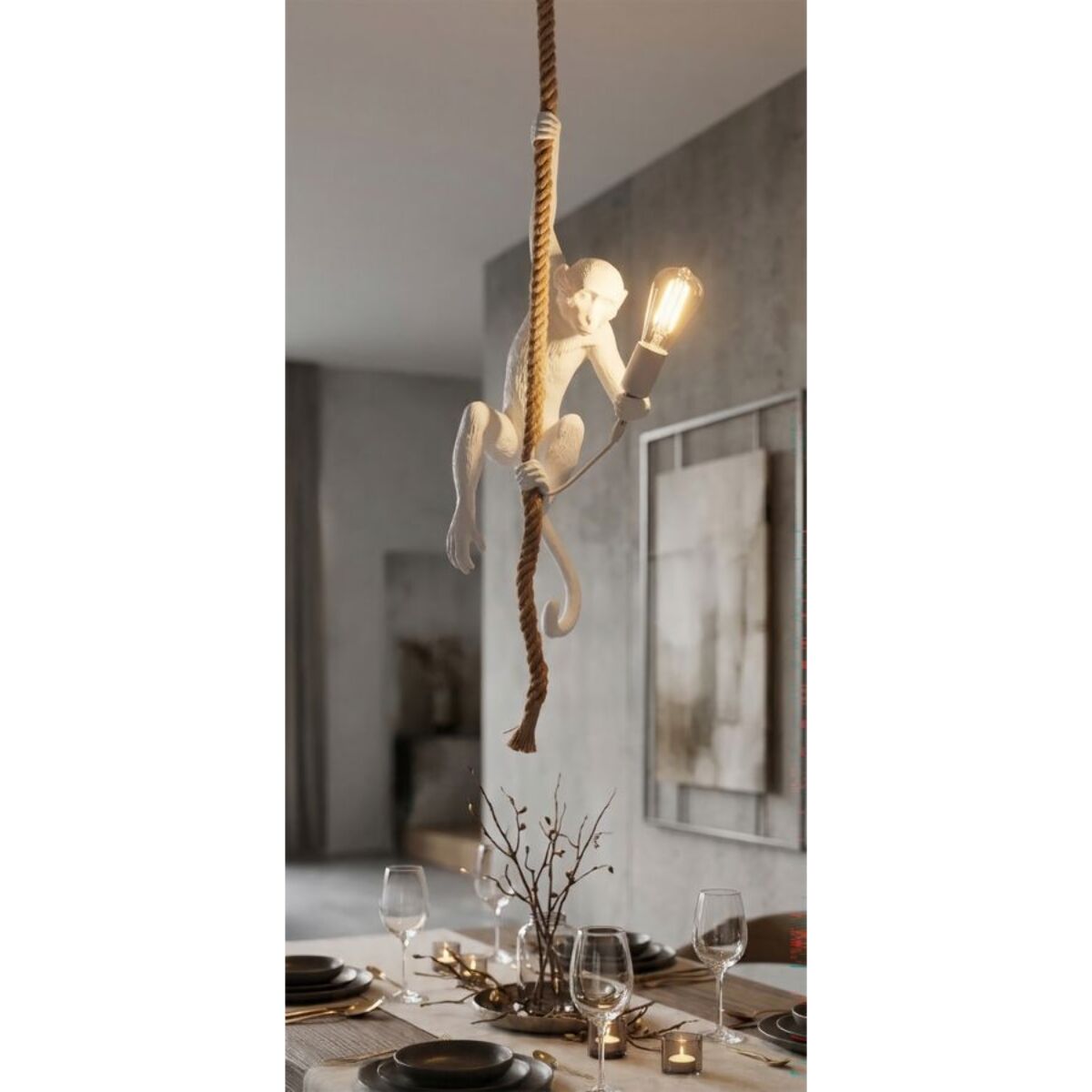 LAMPADARIO MONKEY BIANCO CM Ø 27X32X60