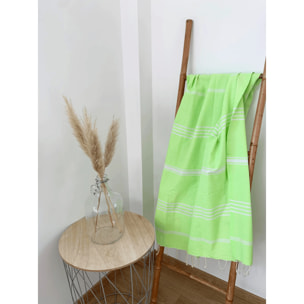 Fouta plate traditionnelle - Kolora Vert - 100x200cm - 190g/m²