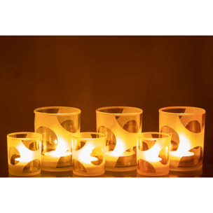 J-Line photophore Rond - verre - mix/pastel - medium - 3 pcs