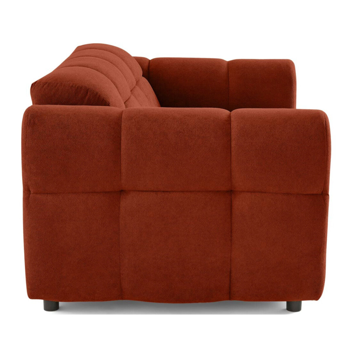 Ray - canapé droit 2 places en tissu texturé - Rouge