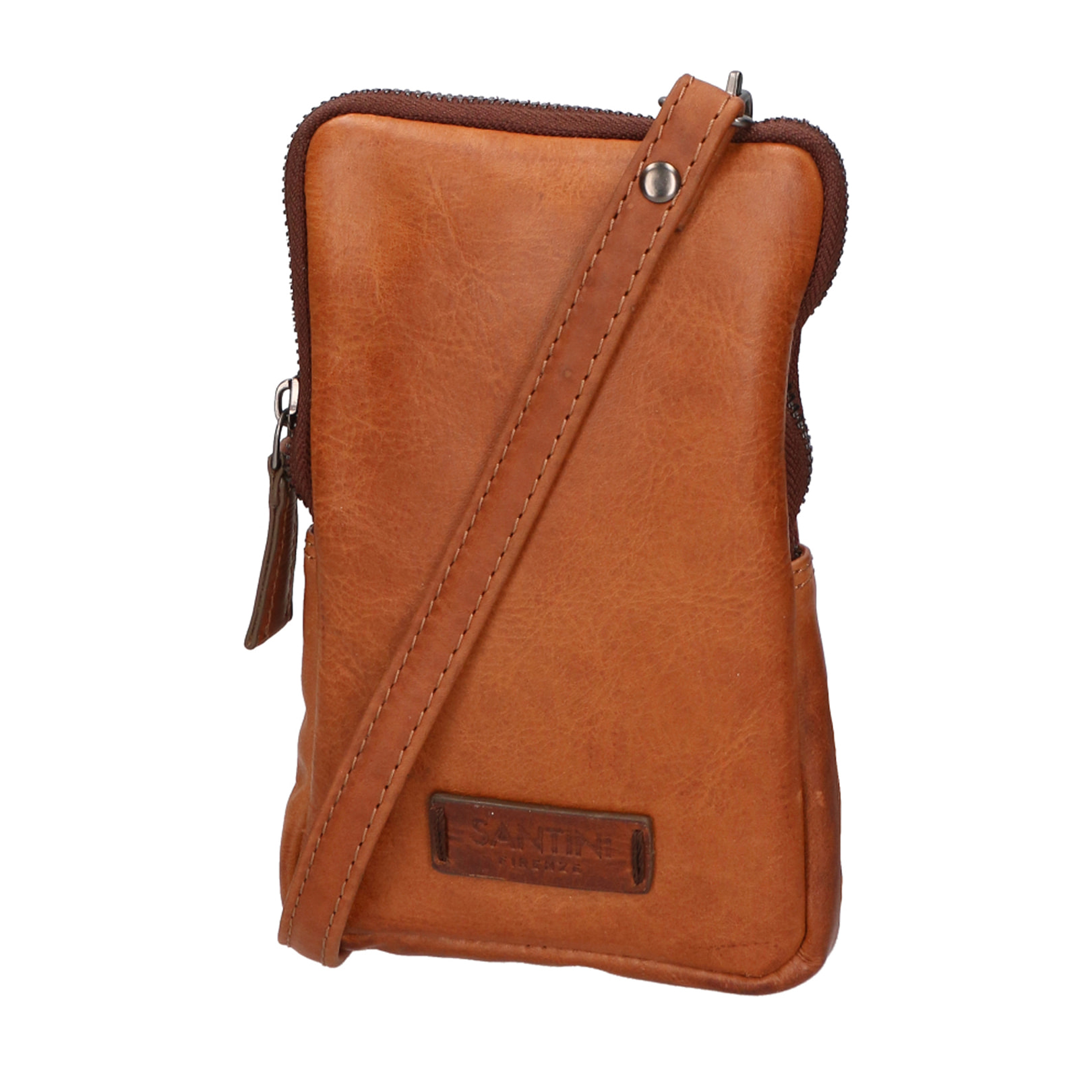 Borsa a tracolla unisex In Vera pelle Made in India 13x21x1,5 cm