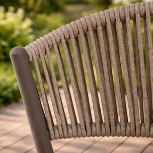 Ensemble table et 8 chaises de jardin en aluminium moka MADRAGUE