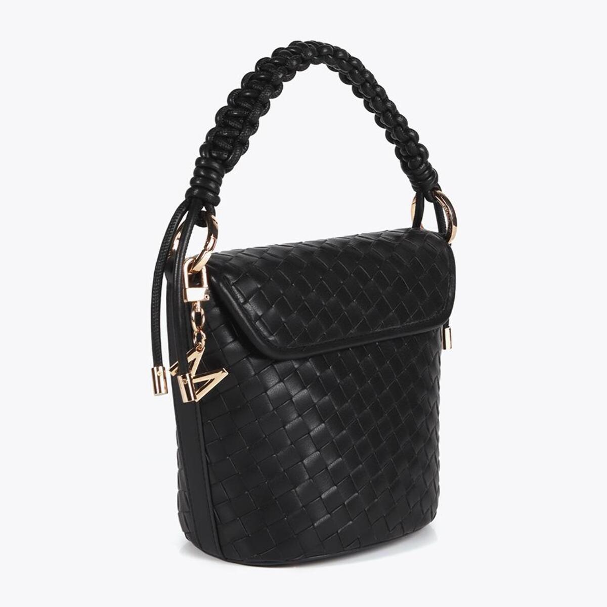 Borsa a tracolla intrecciata effetto pelle