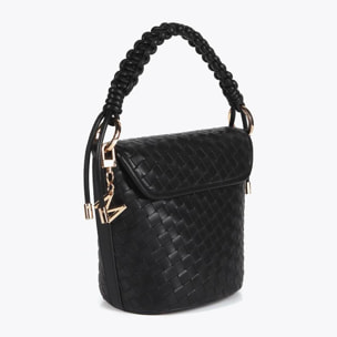 Borsa a tracolla intrecciata effetto pelle